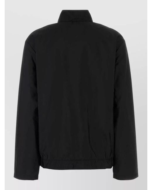 Prada Black Renylon Hooded Windbreaker Coat Long Sleeves
