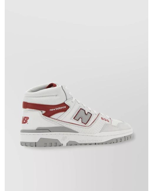 New Balance White Leather High-Top Sneakers