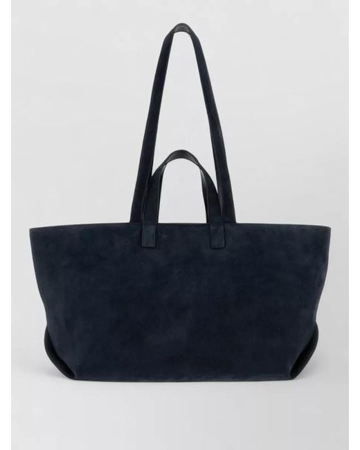 A.P.C. Blue Le Drummer Suede Shopping Tote Bag