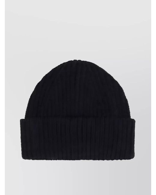 Golden Goose Deluxe Brand Blue Wool Ribbed Beanie