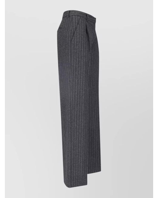 Lardini Gray Wool Straight-Leg Suit Trousers
