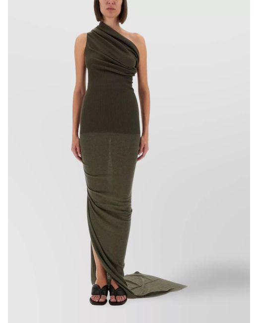 Rick Owens Green Slim-Fit Asymmetric Skirt
