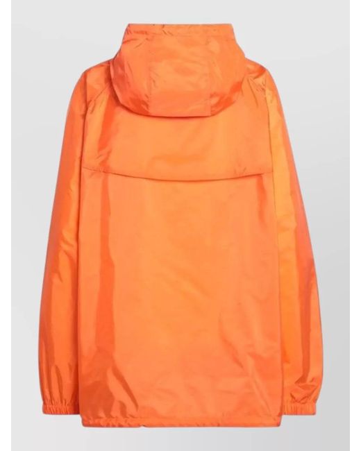 Prada Orange Hooded Jacket Lightweight Fabric Elasticated Cuffs
