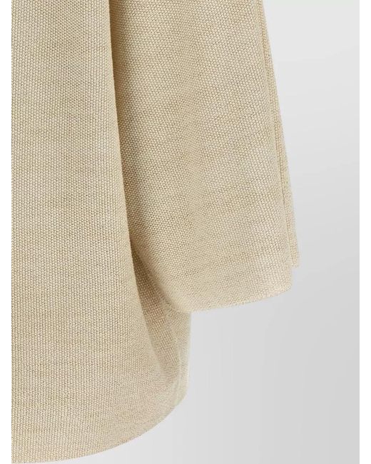 Fabiana Filippi Natural Metallic Knit Sweater Relaxed Fit Round Neck