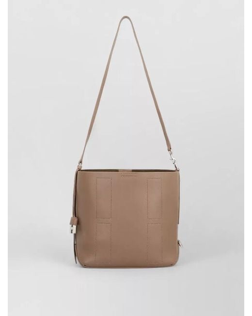 Hogan White Hocket Small Leather Hobo Tote Bag