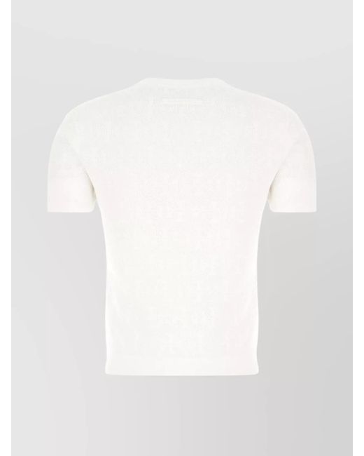 Tory Burch White Viscose Blend Top With Breathable Design