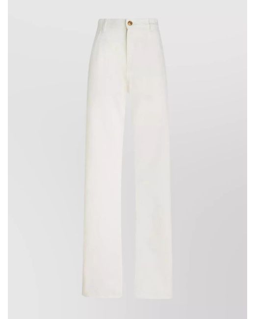 Etro White Low-Rise Wide-Leg Denim Jeans