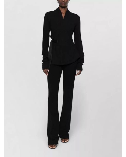 Rick Owens Black Wool Fitted Jacket