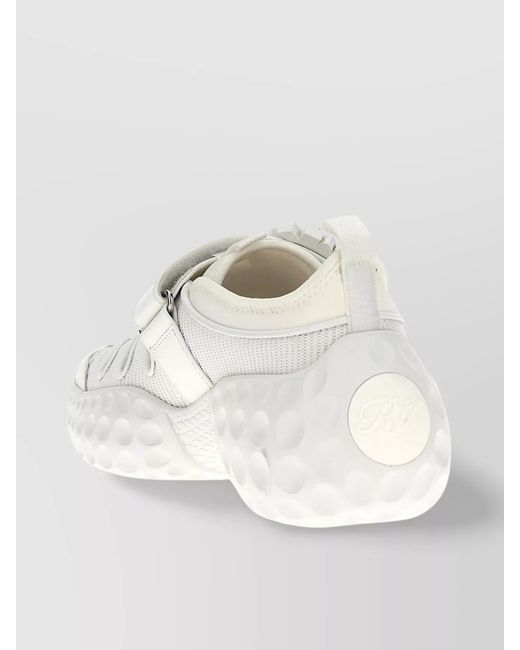 Roger Vivier White Panelled Crystal Embellished Low Top Sneakers
