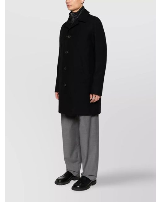 Herno Black Single-Breasted Padded Coat for men