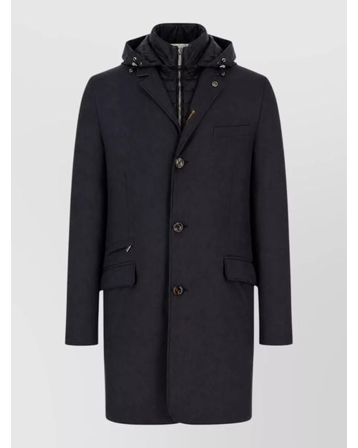 Moorer Blue Redon Hooded Down Jacket Modern Fit for men
