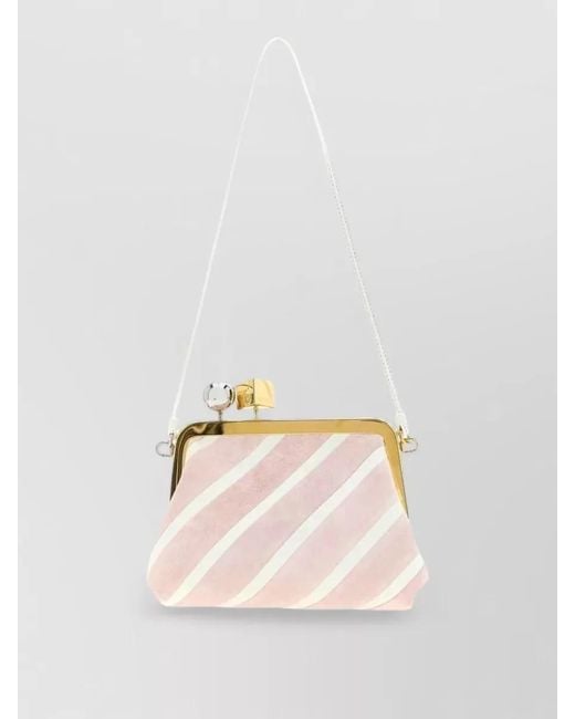 Jacquemus Pink Berlingot Striped Patchwork Top Handle Bag