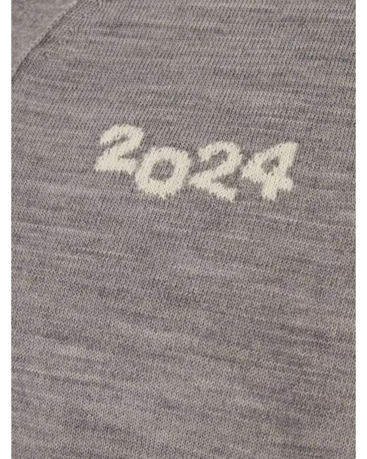 Comme des Garçons Gray Ribbed V-Neck Wool Cardigan for men