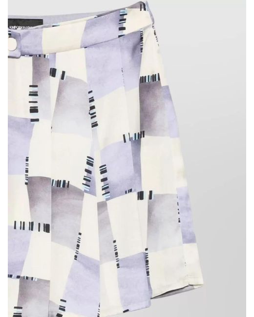 Emporio Armani Gray Pleated Skirt Featuring Abstract Pattern Design
