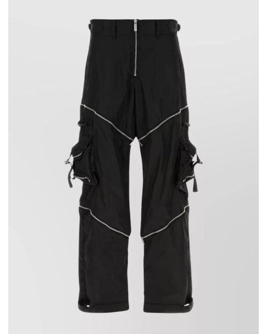 Off-White c/o Virgil Abloh Black Nylon Mid-Rise Wide-Leg Cargo Trousers for men