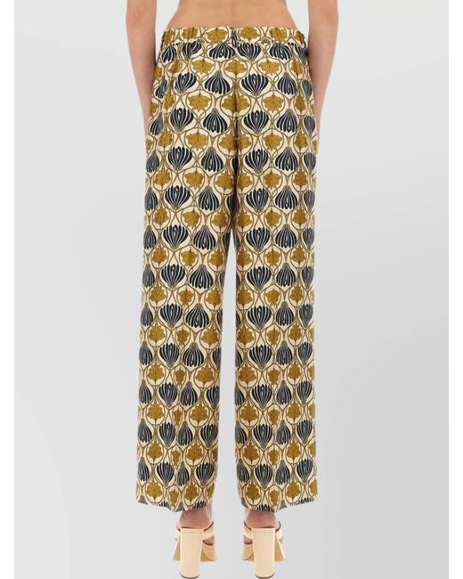Max Mara Multicolor Silk Wide-Leg Trousers