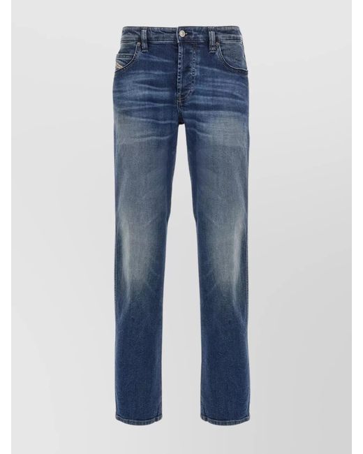 DIESEL Blue Denim Straight-Leg Jeans for men