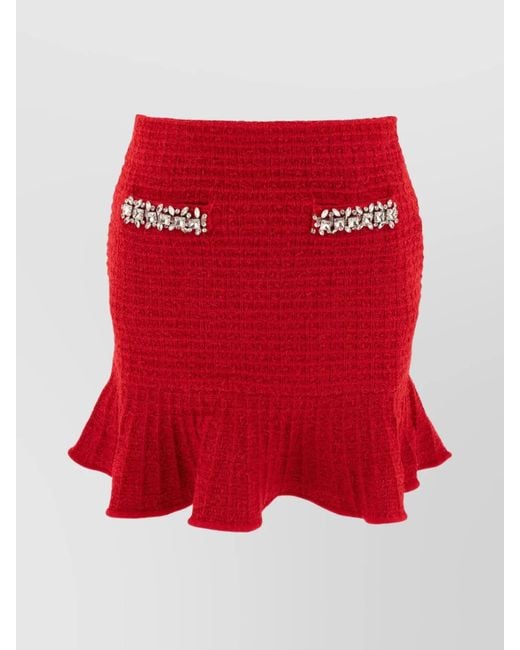 Self-Portrait Textured Knit Mini Skirt