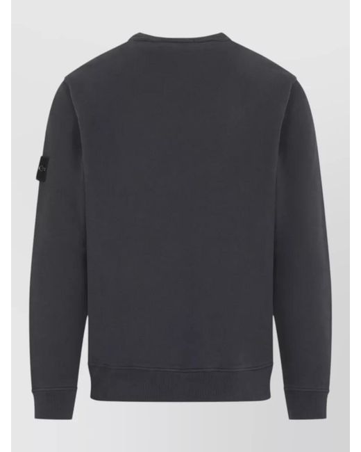 Stone Island Gray Cotton Crewneck Sweatshirt Long Sleeves Regular Fit for men