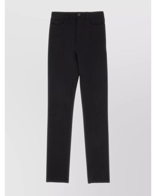 Balenciaga Women's Black Slim Fit Denim Pants Pockets Belt Loops