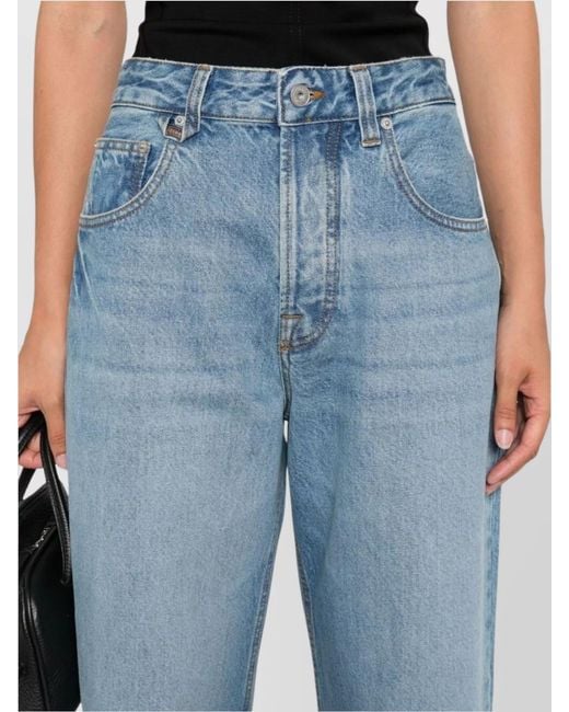 Jacquemus Blue Denim High-Rise Wide-Leg Jeans