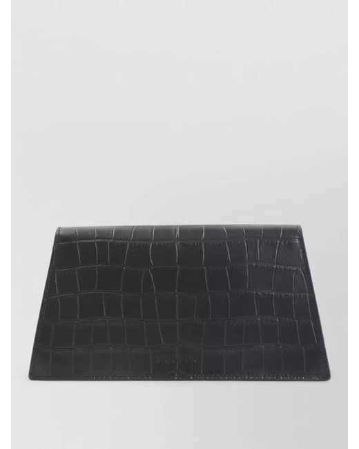 McQueen Gray Skull Mini Leather Clutch Bag