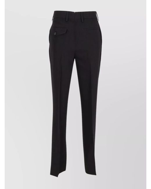 Ann Demeulemeester Black Straight-Leg Trousers