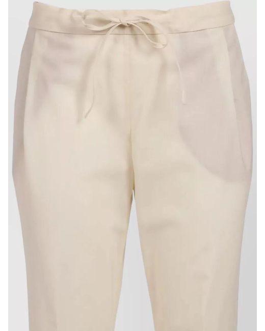 Fabiana Filippi Natural Trousers Elastic Waistband Side Pockets Design