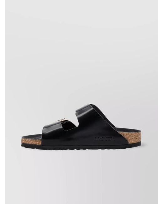 Birkenstock Black Leather Arizona Big Buckle Sandals