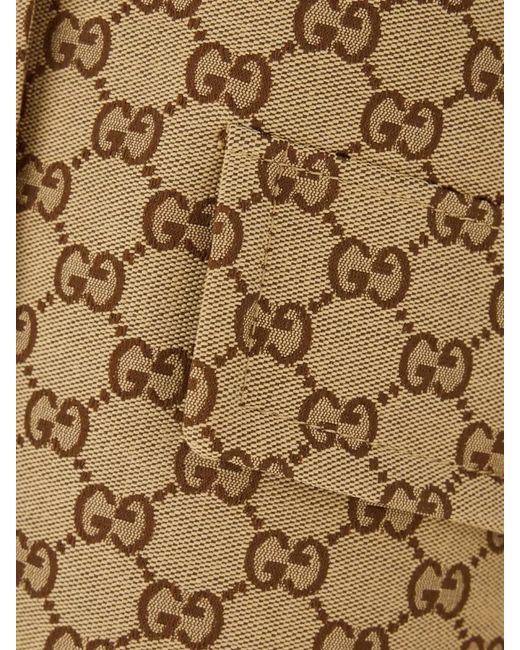 Gucci Natural Embroidered Cotton Blend Fitted Jacket