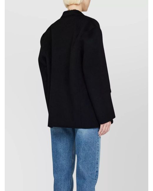 Anine Bing Black Cashmere Wool Oversized Single-Breasted Blazer