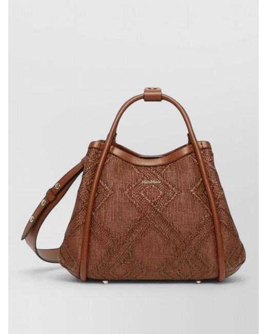 Max Mara Brown Extra Small Marine Bucket Bag Fabric