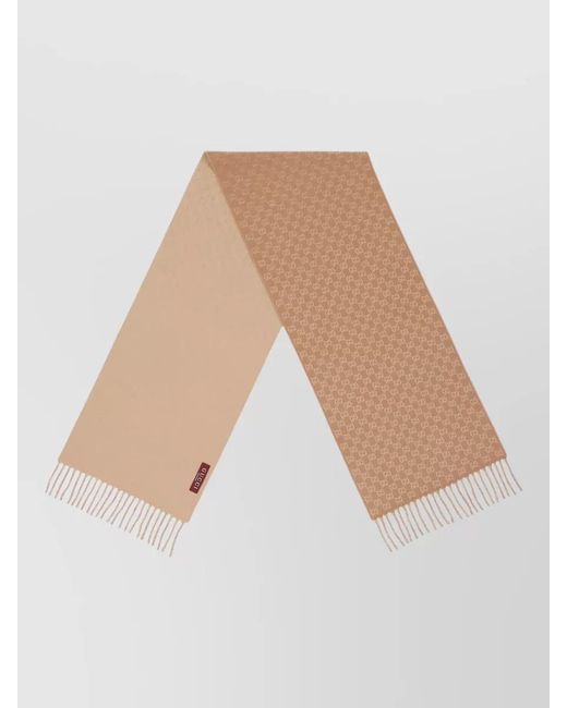 Gucci Natural Silk Tie Featuring Refined Fringe Detail