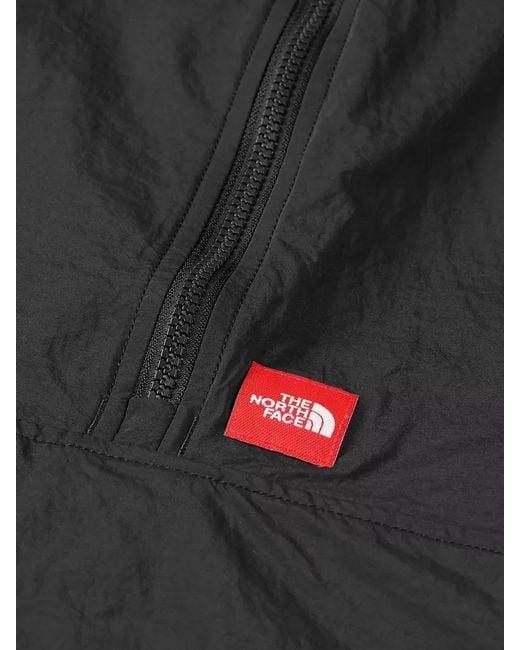 The North Face Black Nylon Jacket Logo Patch High Collar for men