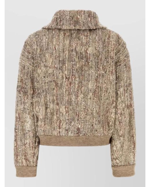 Brunello Cucinelli Brown Mohair Hooded Zip Jacket