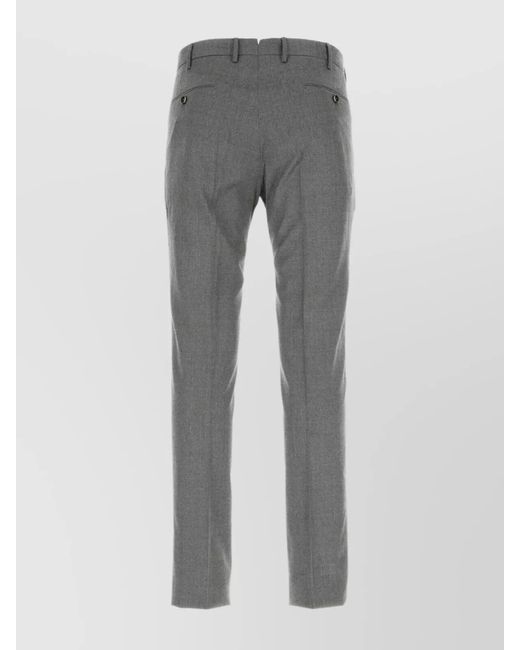 PT Torino Gray Virgin Wool Tailored Trousers for men