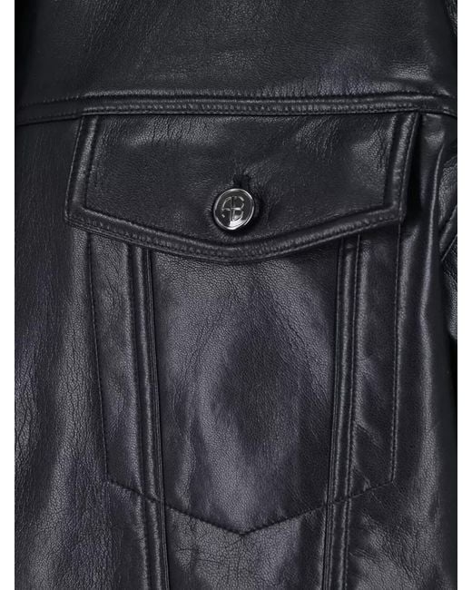 Anine Bing Black Long Sleeve Collared Coat Chest And Side Pockets