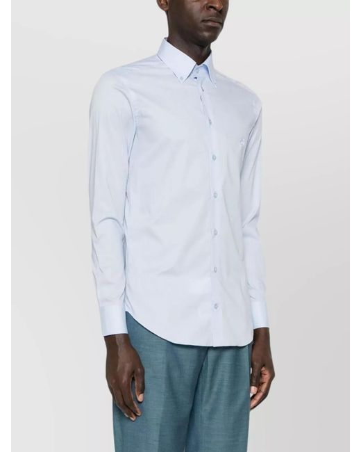 Etro White Printed Button-Down Shirt for men