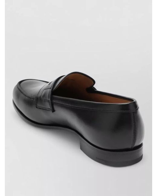 Church's Black Loafers Round Toe Leather Sole Upper for men