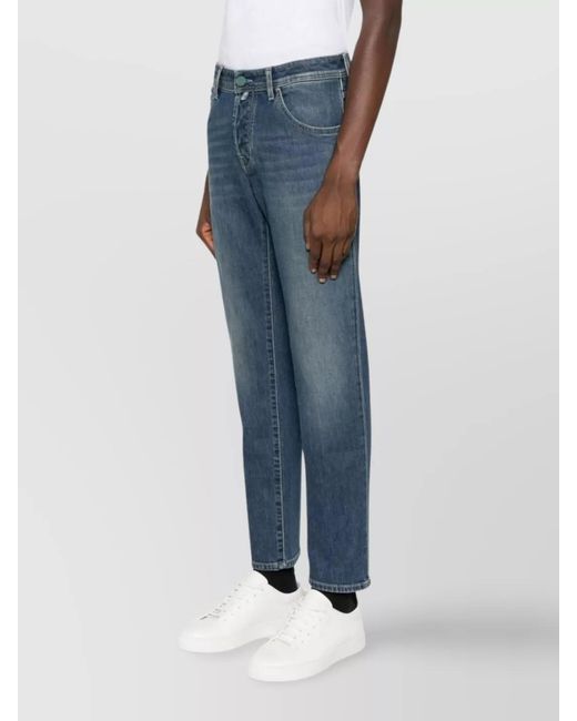 Jacob Cohen Blue Cropped Slim-Leg Denim Jeans for men