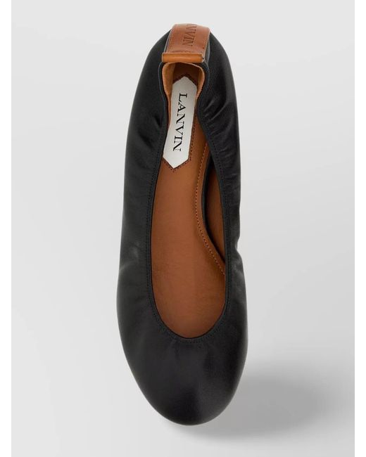 Lanvin Black Leather Ballerina Flats
