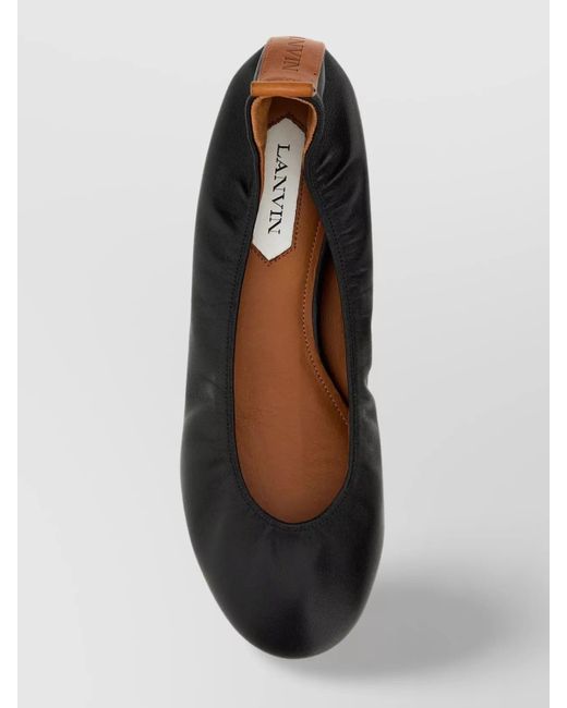Lanvin Black Leather Ballerina Flats