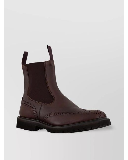 Tricker's Brown Leather Henry Boots for men