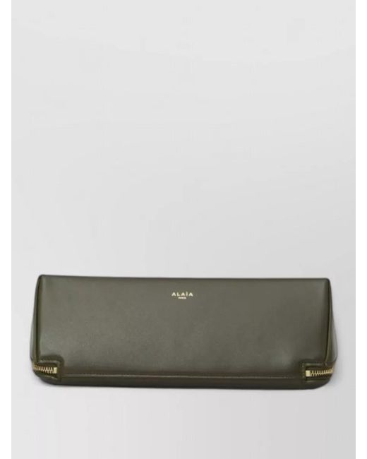 Alaïa Green Delta Small Shoulder Bag Box Calfskin