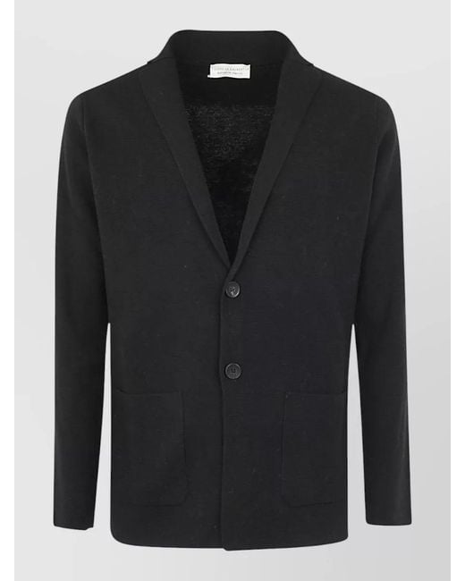 Filippo De Laurentis Black Virgin Wool Single-Breasted Jacket for men
