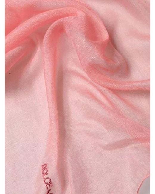 Dolce & Gabbana Pink Cashmere Lightweight Sheer Fabric Neck Wrap for men