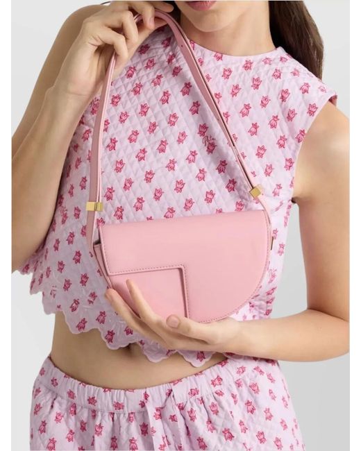 Patou Pink Leather Shoulder Bag