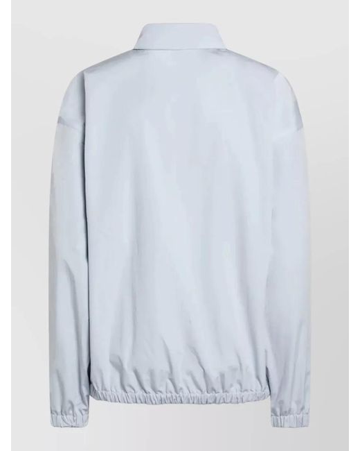 Prada Blue Collared Jacket Elasticated Hem Lightweight
