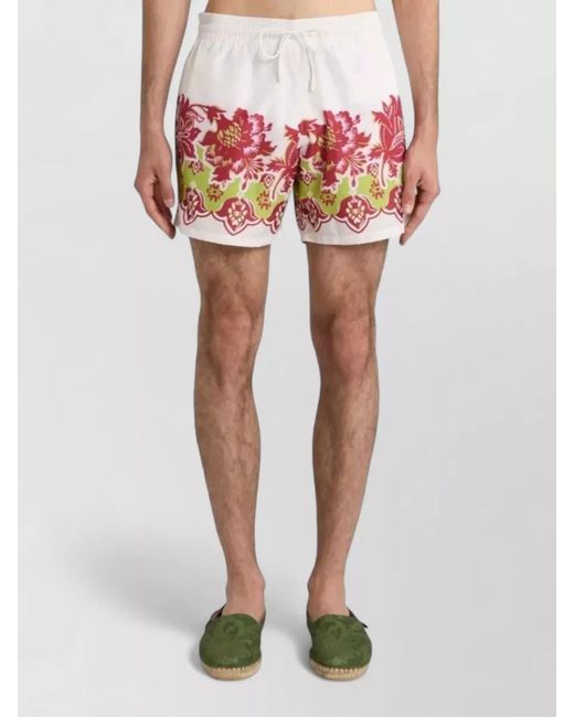 Etro Pink Shorts Elasticated Waistband Floral Print Design for men