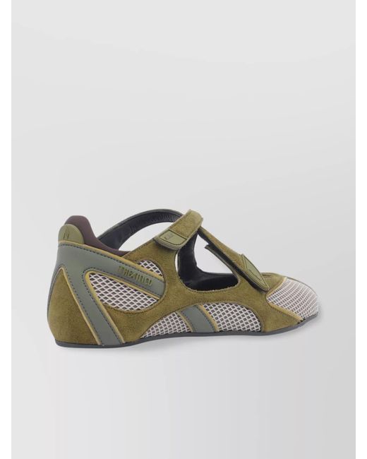 The Attico Green Mesh Panel Nomad Ballerina Flats
